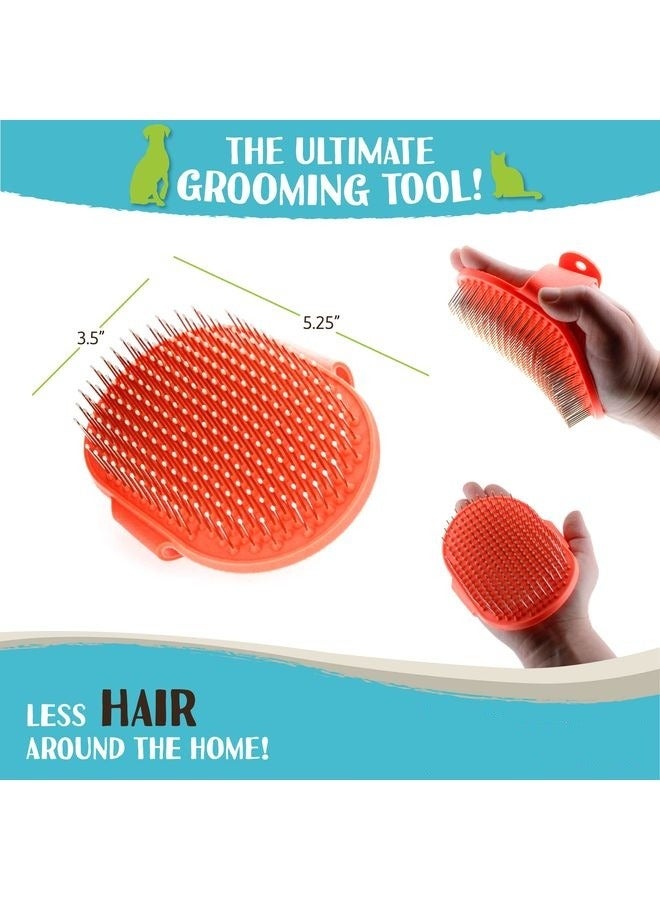 MOWKIT Paws Grooming Brush, 1 ct - Hand-Held Rubber Tipped Pin Brush for Dogs & Cats - Deshedding Dogs with Short Hair & Long Hair - Dog Grooming - Image 3